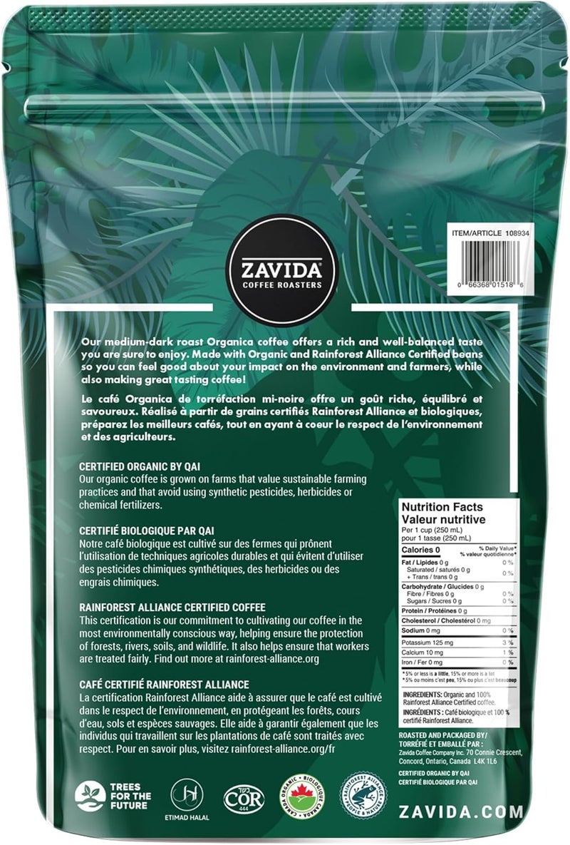 Zavida Organica Medium-Dark Roast Coffee Beans - Image 2
